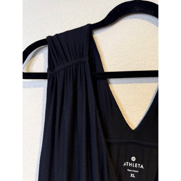 Athleta Black Asymmetrical Hem Wrap Beach Coverup Tank Dress Sz XL 2167 - Picture 2 of 11